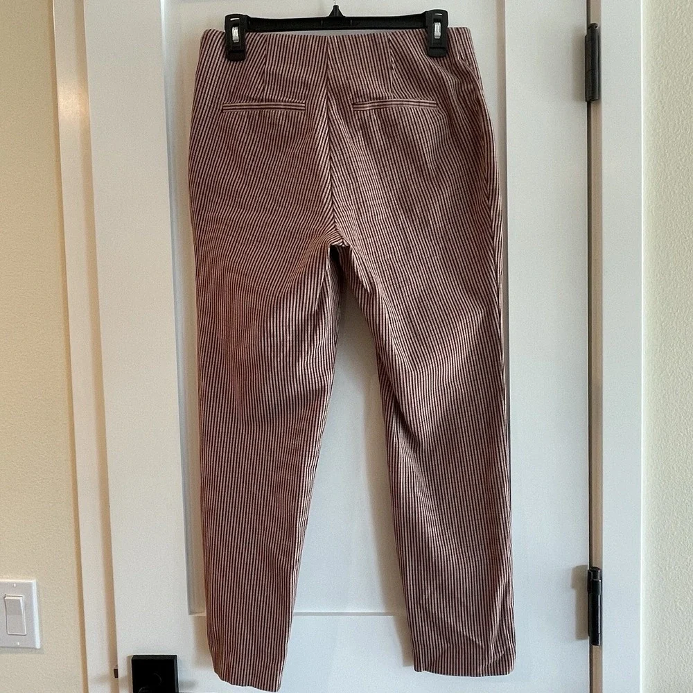 A New Day Womens Pants Side Zip Stretch Ankle High Rise Plaid Size 8‎ Brown Pink